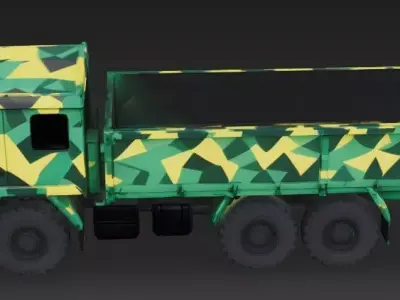 Realistic Military Cargo Truck 3D Model Low-poly 3D model