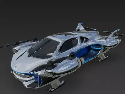 Futuristic Flying Car 3D Model 3D model