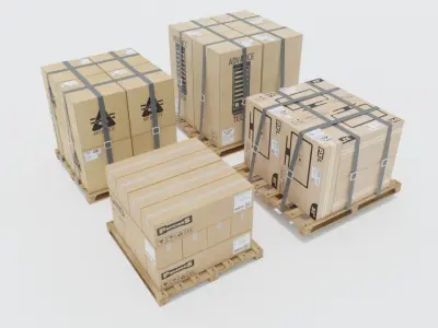 Cardboxes Warehouse Free 3D model