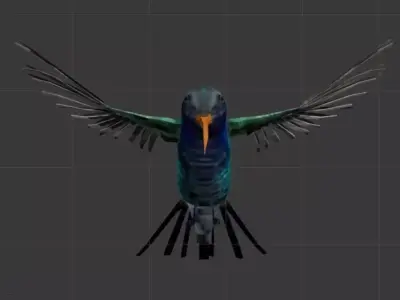 low poly bird animated Low-poly 3D model