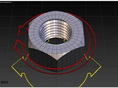 Screw Bolt and Nut Rigged 3D model