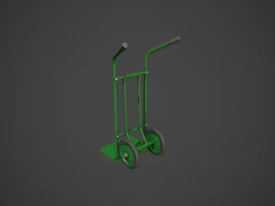 Green Sack Truck Low-poly 3D model