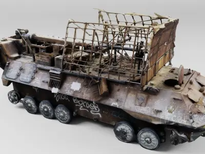 Russian SPR-2M Rtut-BM mercury destroyed by Ukrainian army 3D model