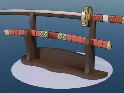 One Piece Katana Sandai Kitetsu Low-poly 3D model
