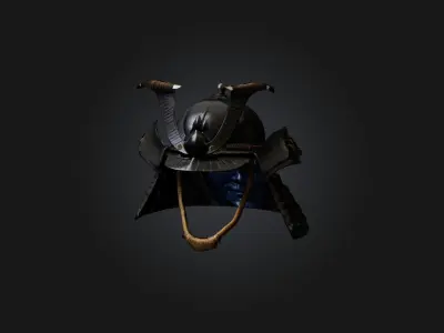 Realistic Samurai Helmet Model Low-poly 3D model
