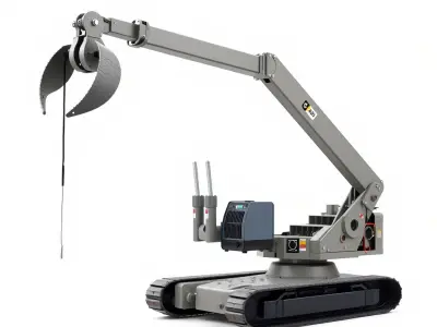 Industrial Extraction Arm Telescopic Arm model pack Low-poly 3D model