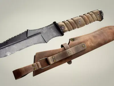 Knife Low-poly 3D model 3