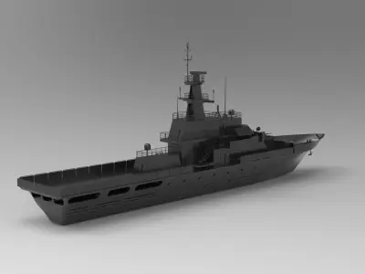 Warship 3D model 9