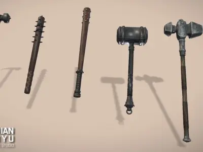 Ancient War Weapons Low-poly 3D model