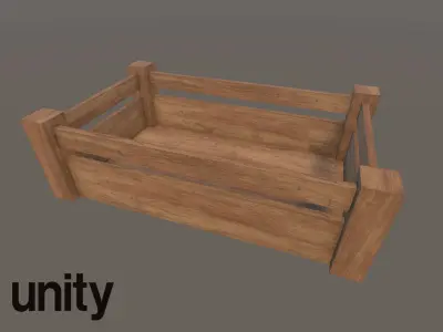 Crate unity wood box Free low-poly 3D model