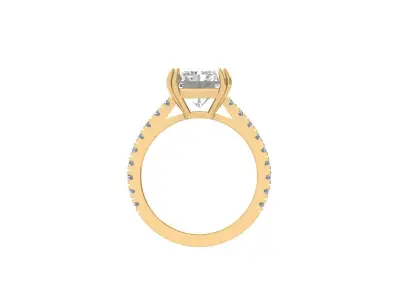Emerald Radiant Ring 3D print model 8