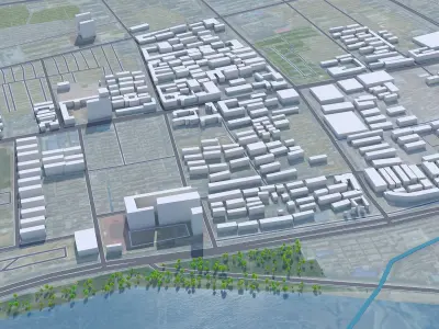 Laiwu Jinan Shandong China 30km Free low-poly 3D model