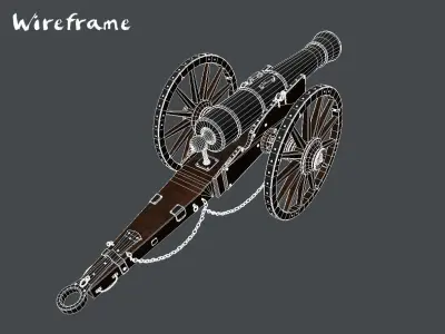Medieval Cannon  Low-poly 3D model purchase