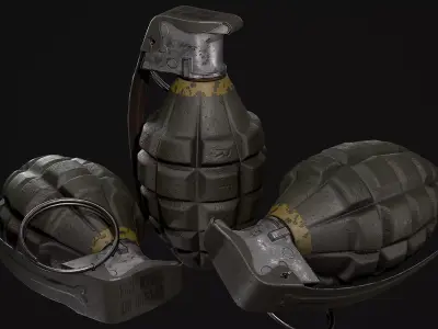 MK2 Hand Grenade Low-poly 3D model