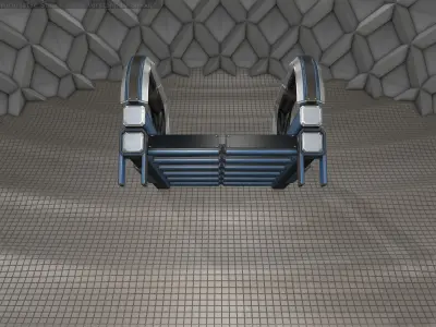 Sci-Fi Stairs - 2 - Blue Version  Low-poly 3D model