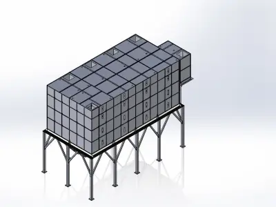 20MT Storage silos 3D model