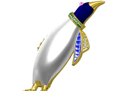 Antique Diamond Penguin Pendant 3D print model