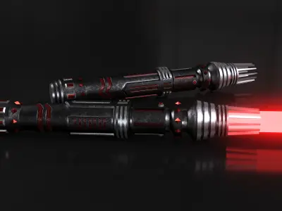 LIGHTSABER-DARKSIDE star wars force awakens lightsaber Low-poly 3D model