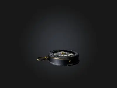 Cracked Compass Low-poly 3D model