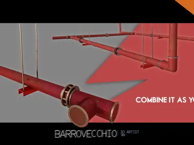 Modular Pipes with textures for everyone Free 3D model