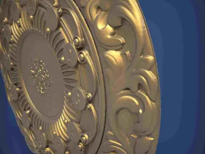 Carved clock for 3D printing and CNC 3D print model 28