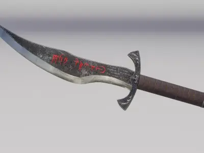 Black Dagger Low-poly 3D model