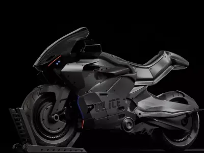 Sci-Fi Police Motorcycle 3D model