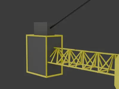 Realistic Tower Crane 3D Model with Detailed Components Free 3D model