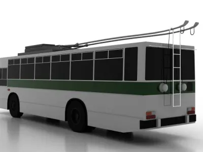 Trolleybus Kiyv-11U Low Low-poly 3D model