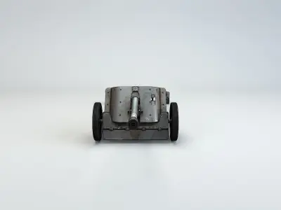 Low Poly 5 cm Panzerabwehrkanone 38 Anti Tank Gun Low-poly 3D model