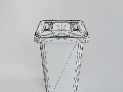 Plastic Waste Bin Low-poly 3D model
