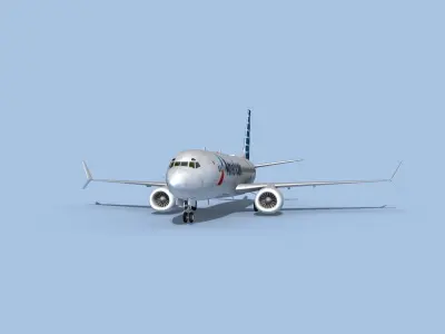 Boeing 737-800 Max American Airlines 3D model purchase