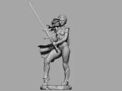 Swordwoman 3D print model