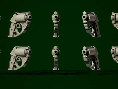 Stylized Gun Low-poly 3D model purchase