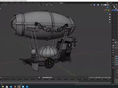Steampunk Airship Zeppelin 3D model
