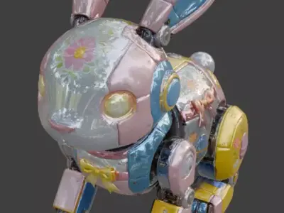 MECHANICAL BUNNY ROBOT 3D MODEL V03 Low-poly 3D model
