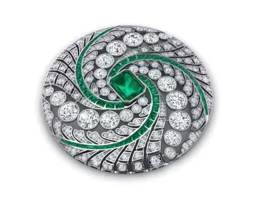 Round Diamond Brooch 3D print model