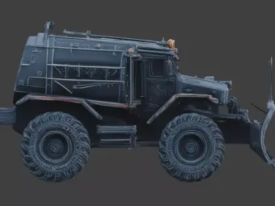 Arctic Predator Bulldozer Car 3D Model Low-poly 3D model