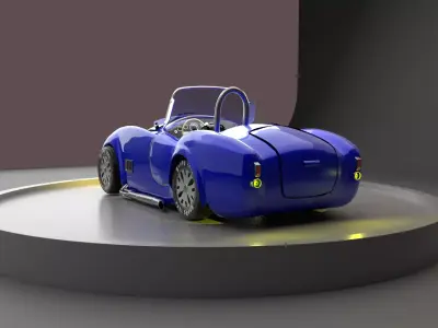 Shelby Cobra Full work with engine Low-poly 3D model
