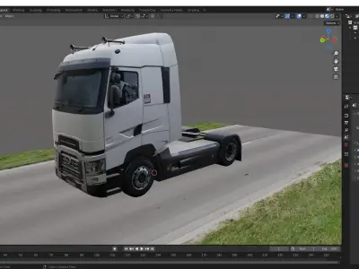 Renault T series High Sleeper Cab Low-poly 3D model