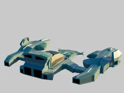 Low poly spaceship Free 3D model