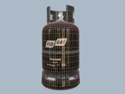 Gas Cylinder Black Low-poly 3D model