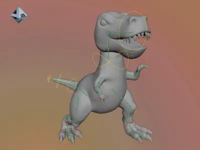 Cartoon Dinosaur 3D model get