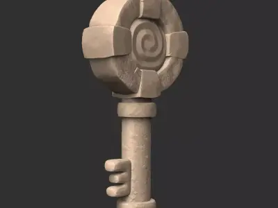 Stylized Magic Key - 3D Model  and 3D print Ready  3D print model