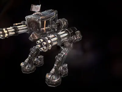 Robot Destroyer Low-poly 3D model