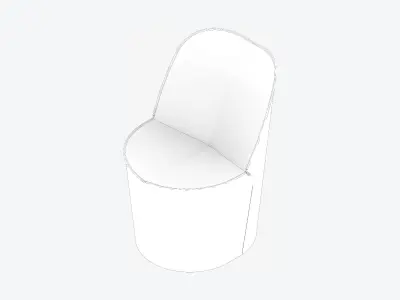 Sofa - Contemporary - Number - Chair E - Swivel Plate Foot High Low-poly 3D model