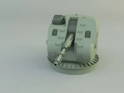 Ak 176 76 mm warship gun 3D model