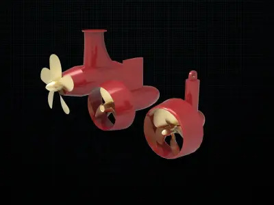 Azipod thruster propulsion 3D model