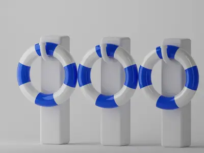 Swim Ring Low-poly 3D model purchase