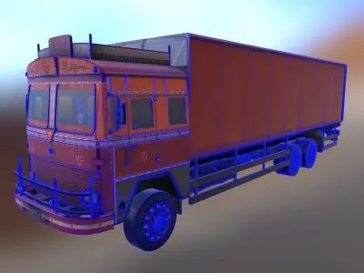INDIAN TRUCK  Low-poly 3D model